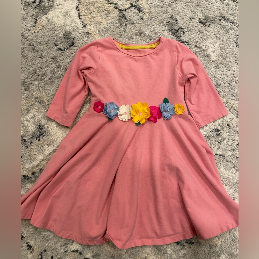 Mini Boden Pink Dress with Floral Belt